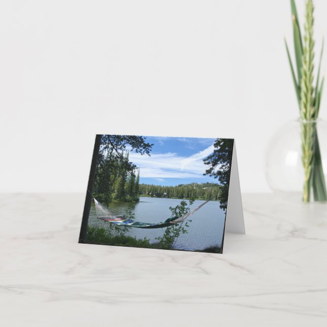 Blank Card, Hammock am See Dankeskarte (Vorderseite)