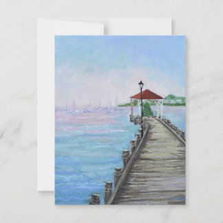 Blank Card Malerei Northport Village DocK Dankeskarte