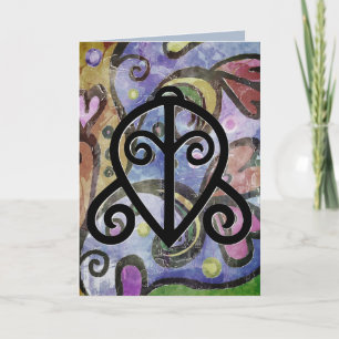 Blank Card mit Adinkra-Symbol für Liebe auf ihr Karte