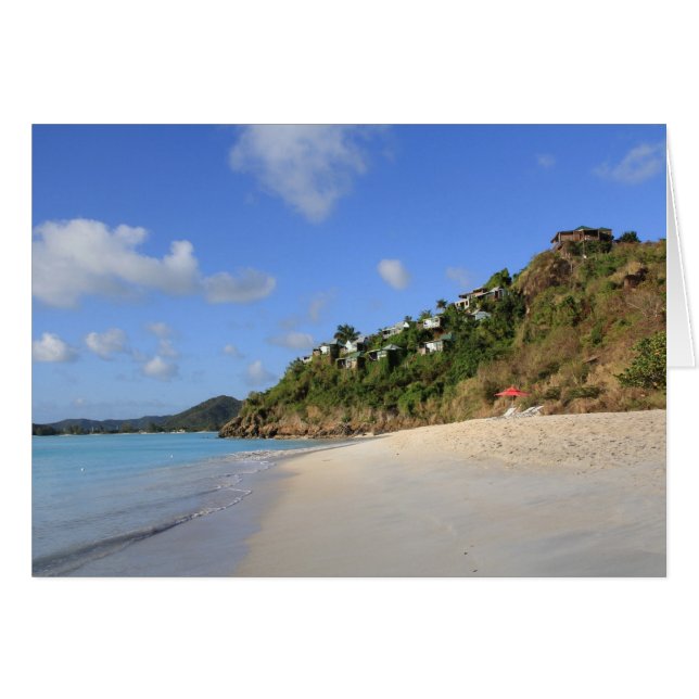 Blank Card mit Bild von Strand in Antigua (Vorderseite (Horizontal))