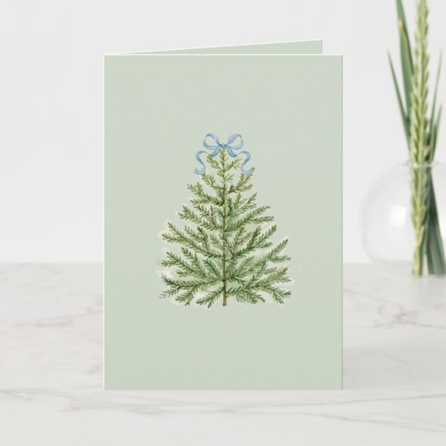 Blank Card mit Watercolor Weihnachtsbaum Einladung (Vorderseite)