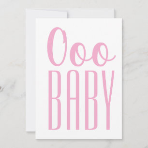 Blank Card Rosa Ooo BABY: Baby Girl oder Dusche Feiertagskarte