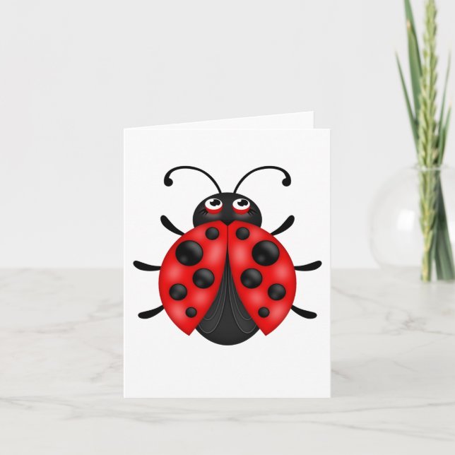 Blank Cartoon Red Ladybug Notecards benutzerdefini Karte (Vorderseite)