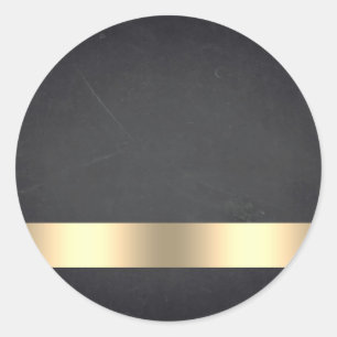 Blank Chalkboard Gold gestreifter, individueller T Runder Aufkleber