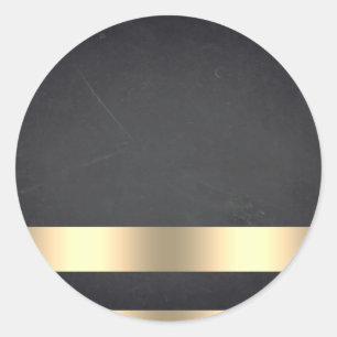 Blank Chalkboard Gold gestreifter, individueller T Runder Aufkleber