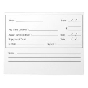 Blank Check - Affirmation - Notepad Notizblock