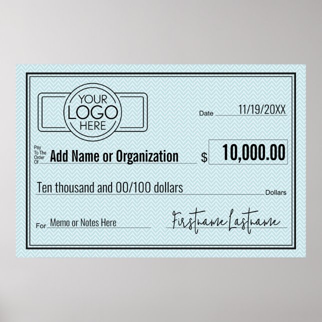 Blank Check for Sweepstakes & Awards Poster (Vorne)