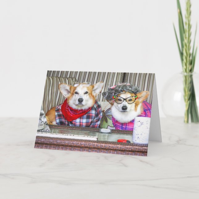 Blank Corgi Couple Card Karte (Vorderseite)