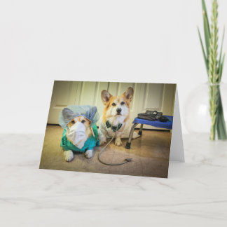 Blank Corgi Medical Team Grußkarte Karte