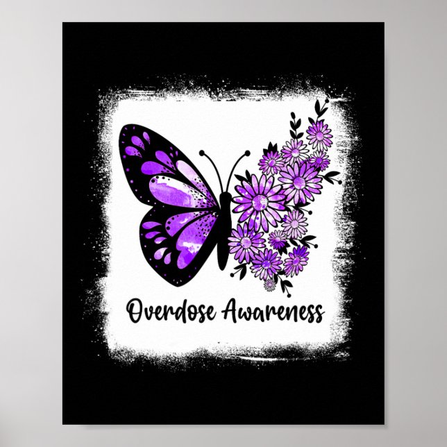 Blank Daisy Butterfly Lila Ribbon Überdosis Aw Poster (Vorne)