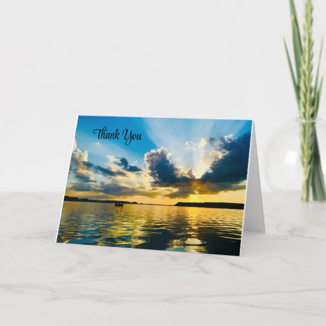 Blank Dankeschön Card Schöner Sonnenuntergang Dankeskarte (Vorderseite)