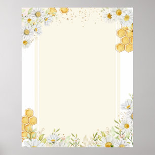 Blank DIY Create make your own Bumblebee Daisy Art Poster