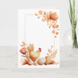 Blank Easter Greeting Card with Chicken Karte