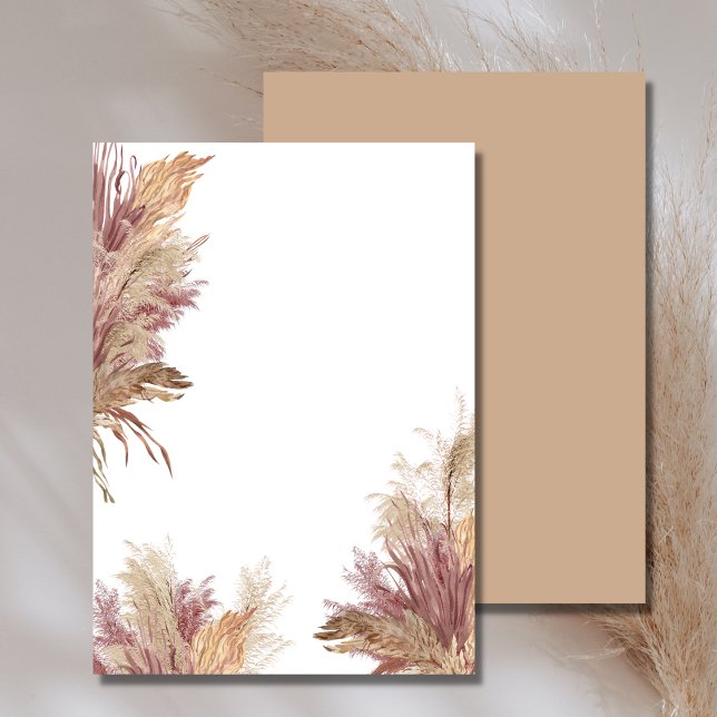 Blank Einladung DIY Pampas Grass Dark Mauve Pink (Von Creator hochgeladen)
