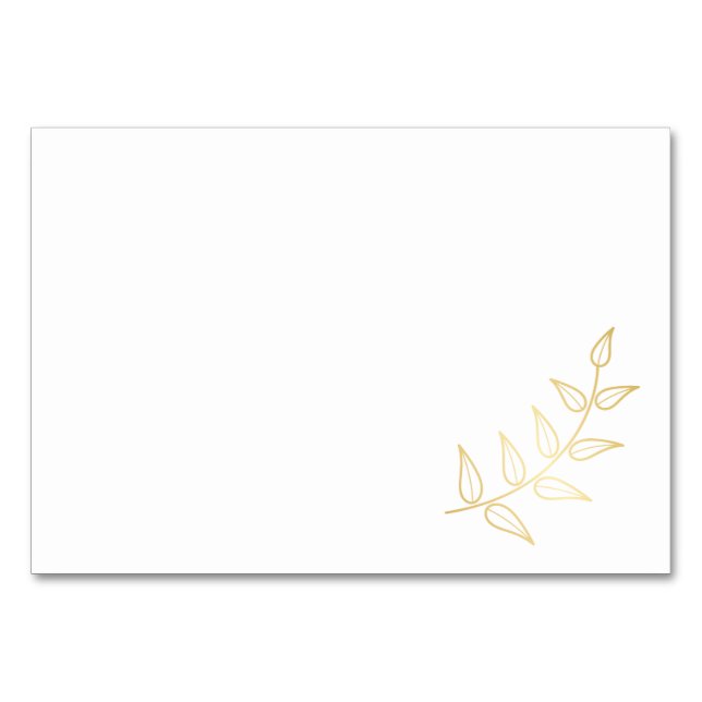 Blank Elegant Gold Laurels Tischnummer (Vorderseite)