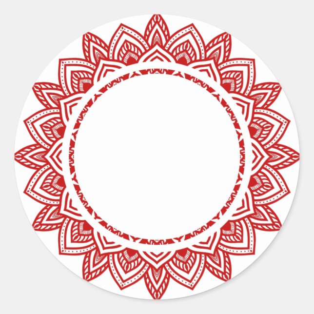 Blank Elegant klassisch Mandala-Etikett Rundaufkle Runder Aufkleber (Vorderseite)