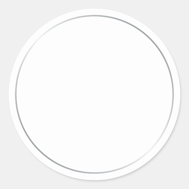 Blank Elegant Silver and White Runder Aufkleber (Vorderseite)