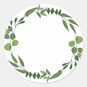 Blank Eleganter Wasserfarbenleafy Ornament Runder Aufkleber