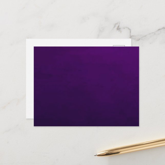 BLANK ERSTELLEN SIE IHRE EIGENE LILA POSTKARTE (Vorderseite/Rückseite Beispiel)