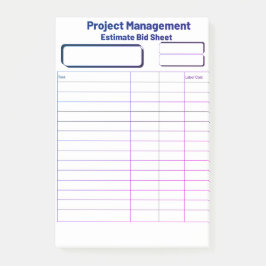 Blank Estimate Bid Sheet Post it Notes Post-it Klebezettel