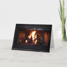 Blank Fireplace Grußkarte Karte
