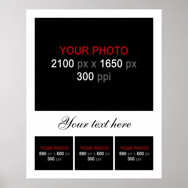 Blank Foto Collage Frame 4 Fotos Poster (Vorne)