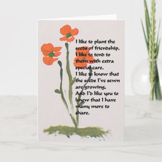 Blank Friendship Note Card Karte