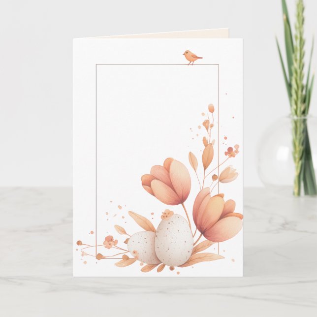Blank Front Easter Floral Greeting Card Karte (Vorderseite)