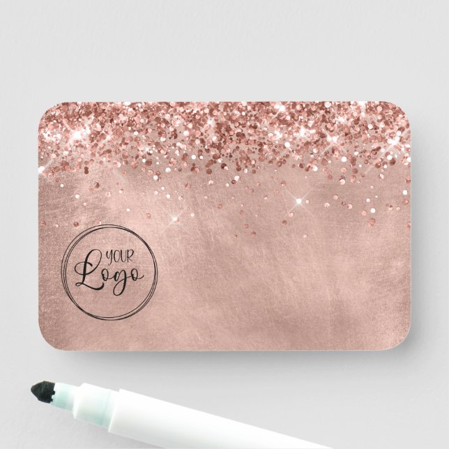 Blank für Glitterie-Rose-Gold-Business-Logo Namensschild (Beispiel)