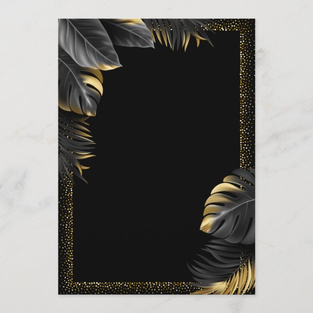 Blank gold Birthday Invitation  (Devant)