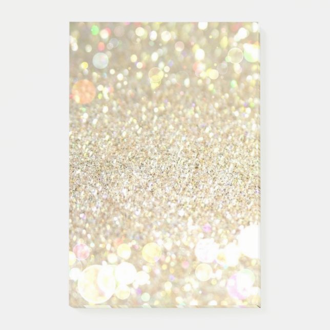 Blank Gold Glitzer Post, die er notiert Post-it Klebezettel (Vorderseite)