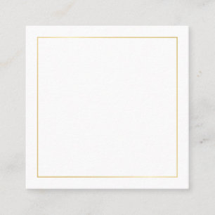 Blank Gold und Weiß Quadratische Visitenkarte