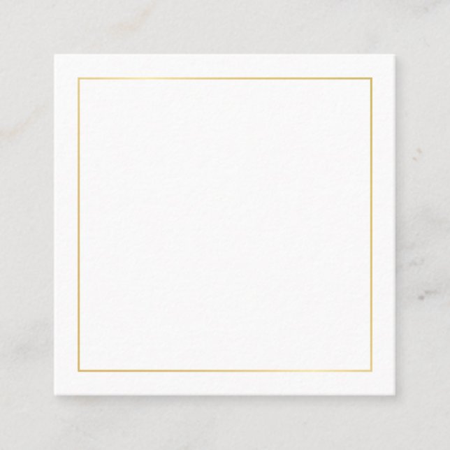Blank Gold und Weiß Quadratische Visitenkarte (Vorderseite)
