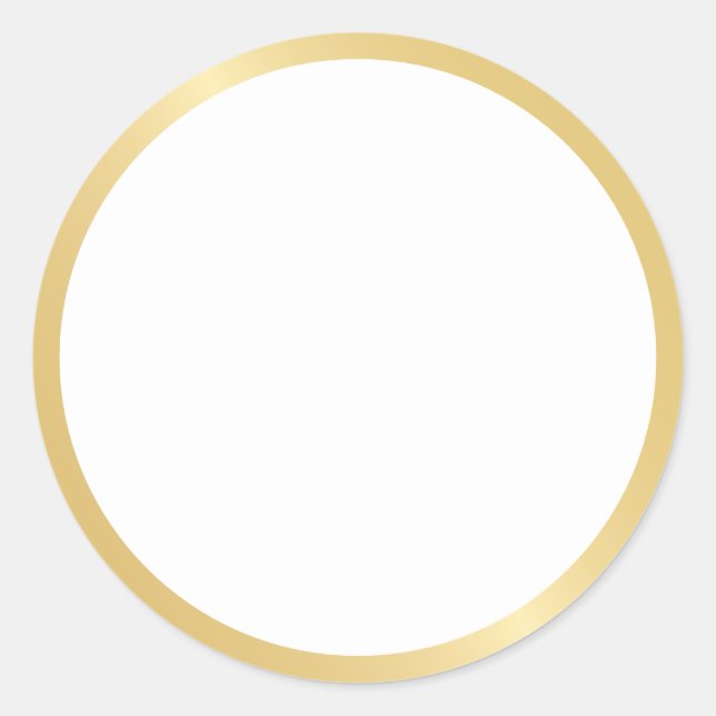 Blank Gold und Weiß Runder Aufkleber (Vorderseite)