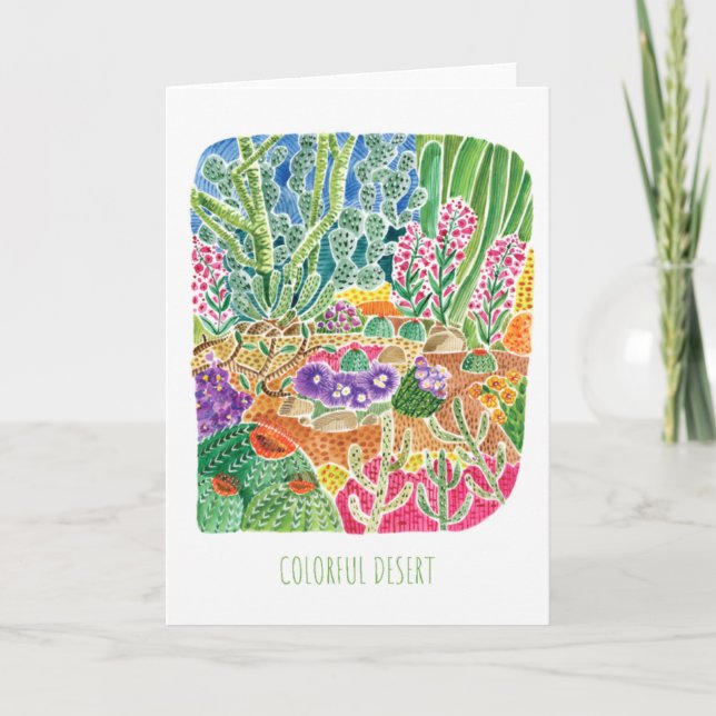 Blank Greeting Card Colorful Desert Karte (Vorderseite)