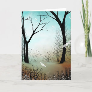 Blank Greeting Card Spring Woodland Drachenfliegen Karte