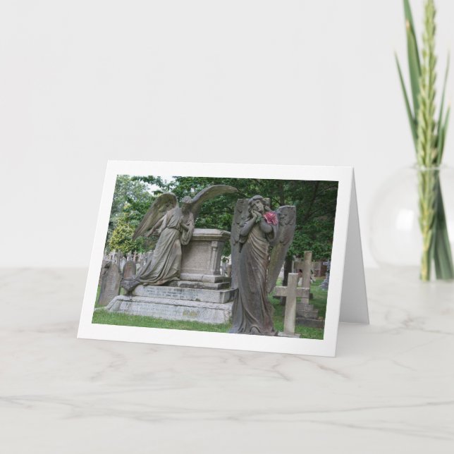 Blank Greetings Card: Engel mit Blume Karte (Vorderseite)
