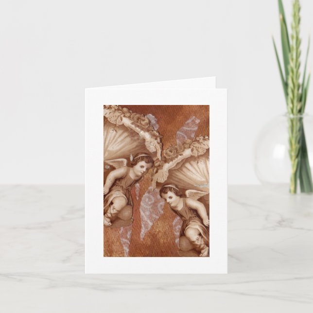 Blank Gruß Notecard Viktorianisch Putti Angels Karte (Vorderseite)