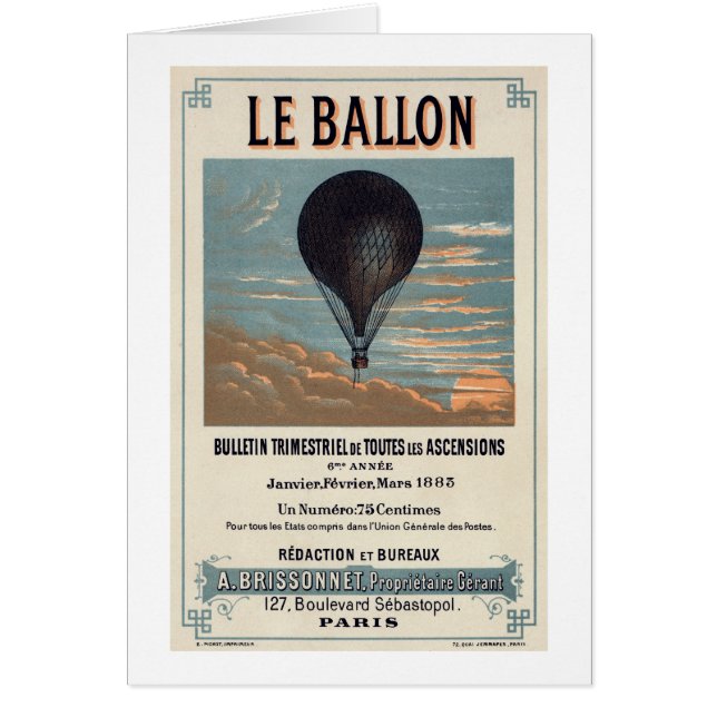 Blank-Grußkarte Le Ballon Jeden Anlaß (Vorne)