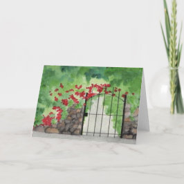 Blank Grußkarte "Old Garden Gate" Wasserfarbe Karte