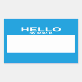 Blank Hallo mein Name ist ... Personalisierbar Rechteckiger Aufkleber