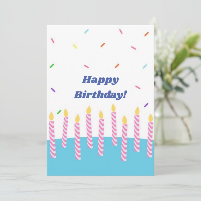 Blank Happy Birthday Card (Stehend Vorderseite)