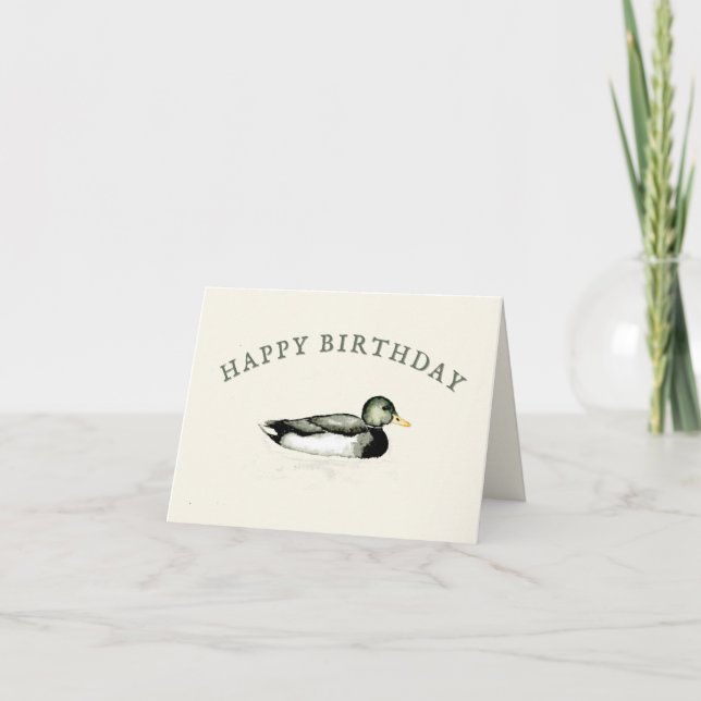 Blank Happy Birthday Mallard Duck Card Dankeskarte (Vorderseite)