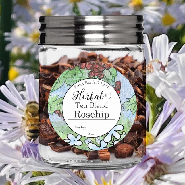 Blank-Herb-Teeblätter Etikett Runder Aufkleber (Von Creator hochgeladen)