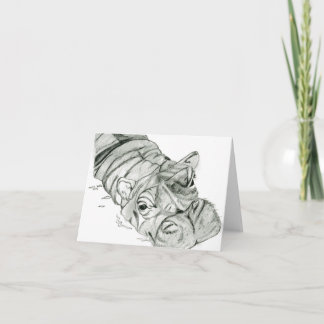 Blank-Hippo-Notizen Dankeskarte