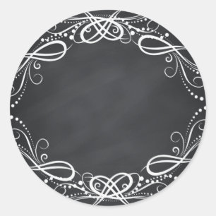Blank Imitat Chalkboard Blumenkurven anpassen Runder Aufkleber