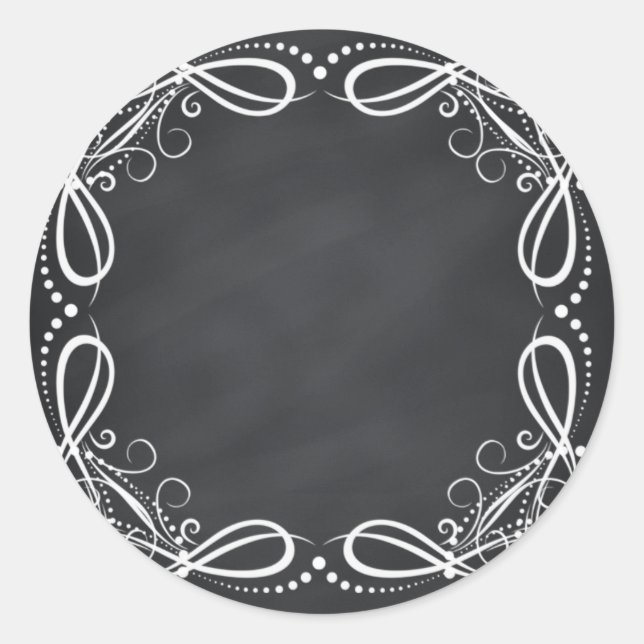 Blank Imitat Chalkboard Blumenkurven anpassen Runder Aufkleber (Vorderseite)