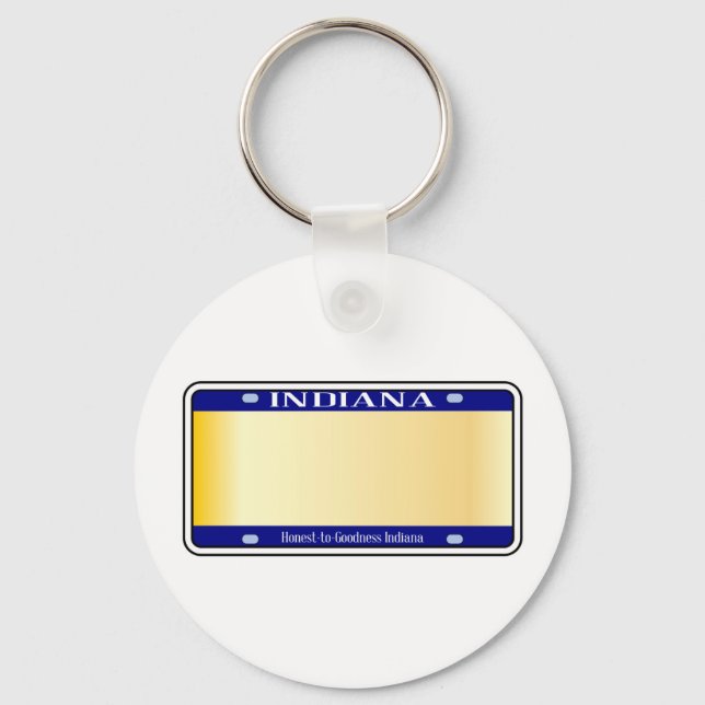 Blank Indiana Staat Lizenzschild Schlüsselanhänger (Vorderseite)