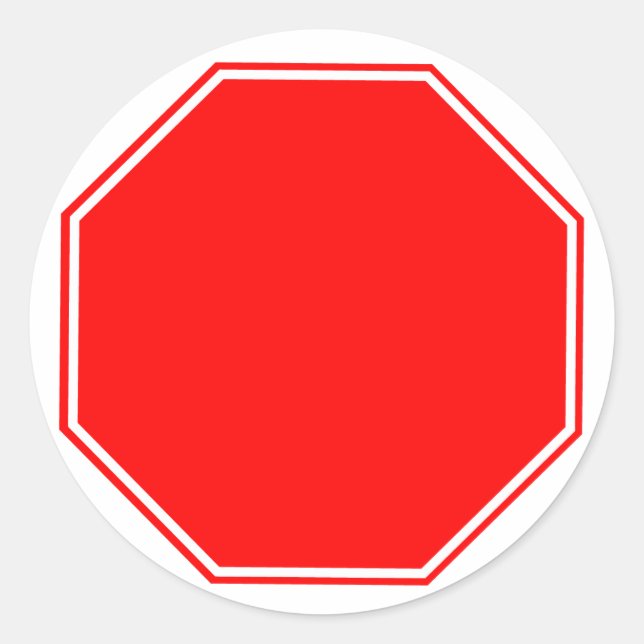 Blank/individuell anpassbarer Stopp-Sign-Sticker Runder Aufkleber (Vorderseite)