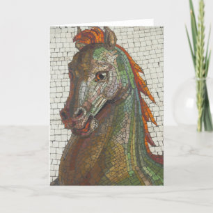 Blank Inside Mosaic Horse Grußkarte Karte